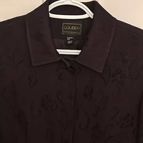 Eggplant Brocade Blazer size 4 - Picture 2 of 5